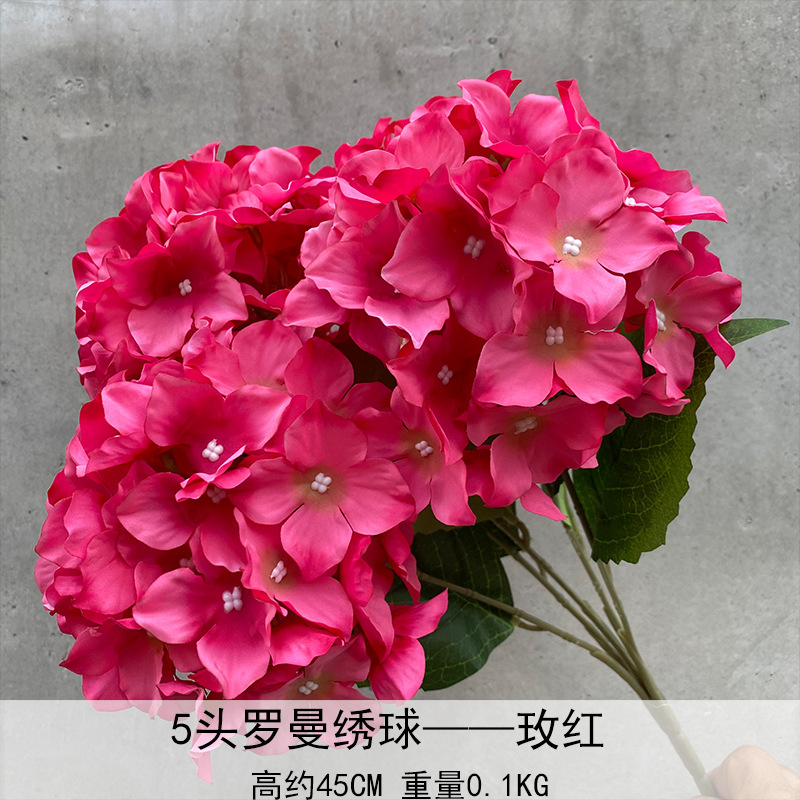 5 macarrón hortenida flor de mesa hortenida flor de mesa flor de decoración de flores falsas decoración de decoración transfronteriza