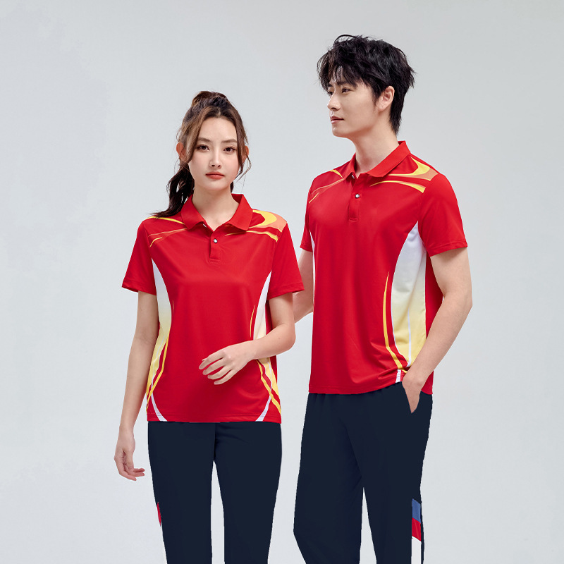 カップルスポーツスーツ夏半袖ズボン女性の Tシャツスーツスポーツウェアスクエアダンススタッフ外観グループ服|undefined