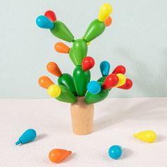 Creative Cactus Building Blocks for Kids, Montessori Educational Assembly Cactus Logical Thinking Training Wooden Toy