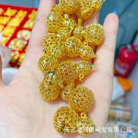 葫芦吊坠福字葫芦沙金保色葫芦坠子diy配饰挂坠香囊首饰项链男女