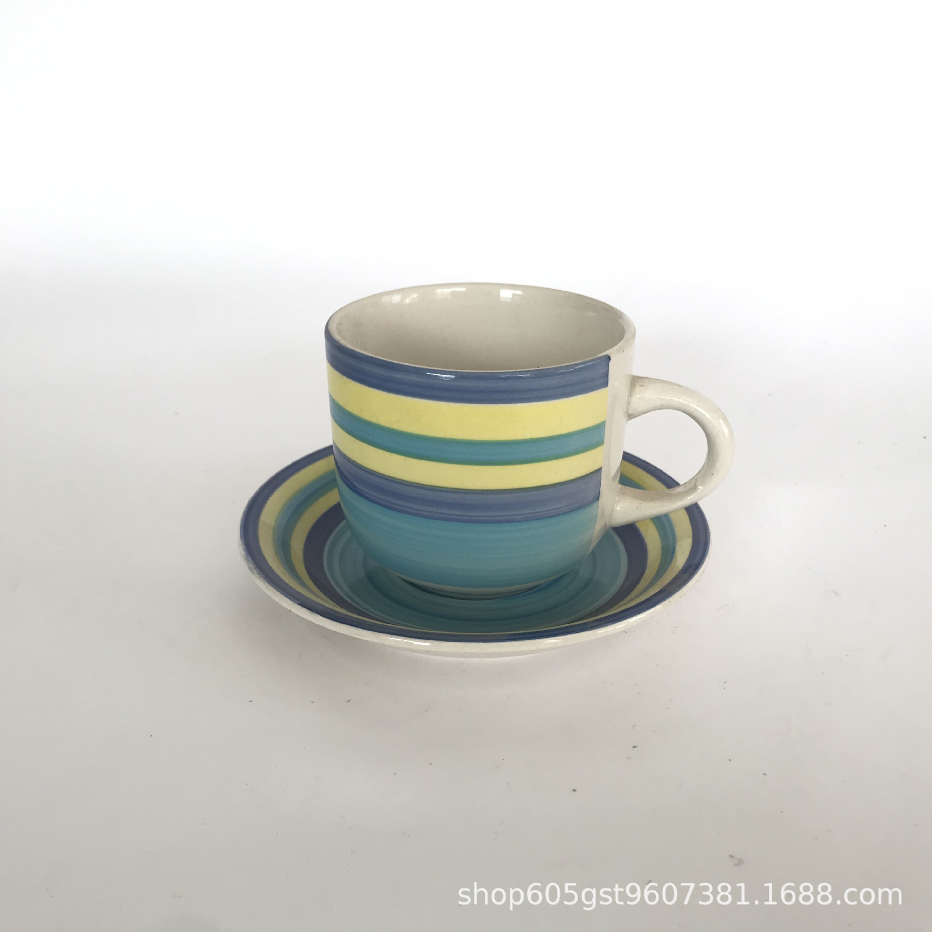 Tazas y platos de cerámica Stoneware Retro Coffee Cup Set Ceramic Rugged Creative Cup Plate Set de esmalte de color individual image 9