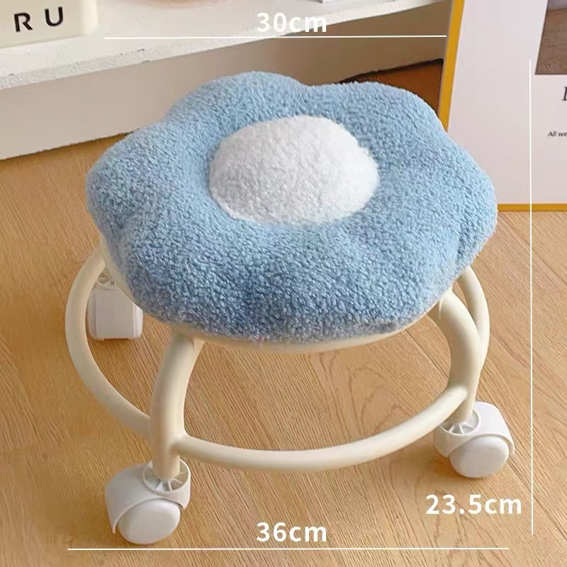 블루 플라워 스툴 [PP 베이스 + 등받이 없음]