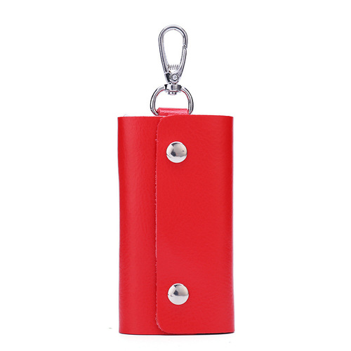 Factory Wholesale Keychains: Japanese & Korean-Style Portable Cowhide Car Key Cases—Perfect Corporate Gifts for Business Events and Thank-You Tokens