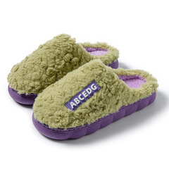 Indoor poop-feeling cotton slippers for home winter thickened cotton shoes wholesale non-slip couple style winter women's slippers for home
