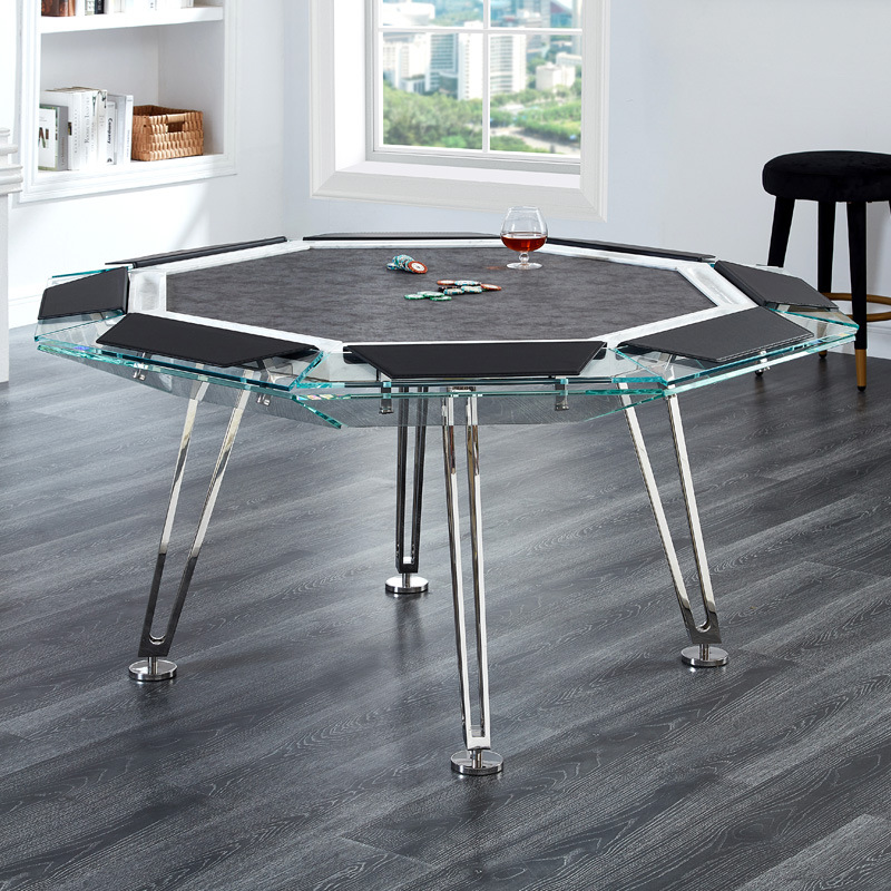 Fichas multijugador de estilo italiano ajedrez profesional vidrio de cristal acrílico de alta calidad mesa de póquer especial de Texas hogar