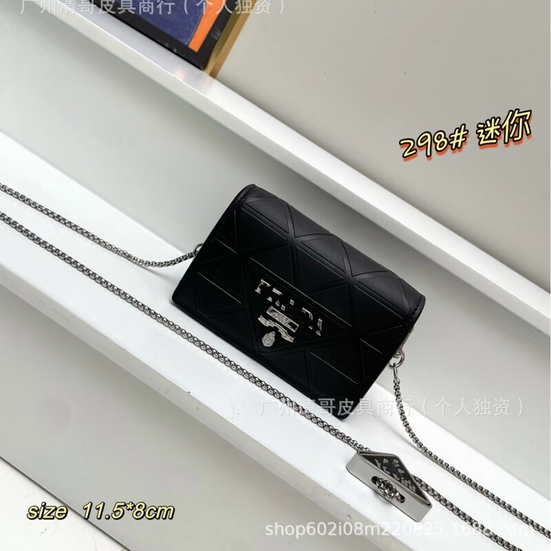 P's New Small Bag Women's Shoulder Strap Style Saffiano Cow Leather Card Holder Wallet Small Waste Bag
