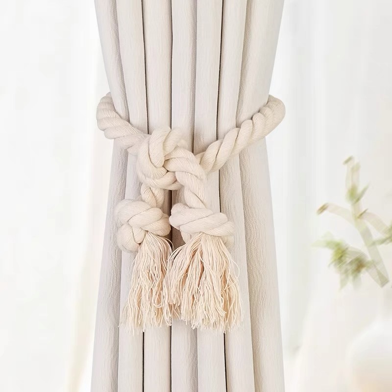 Curtain Tieback Woven Cotton Decorative Rope For Window Drapes_voghion.com