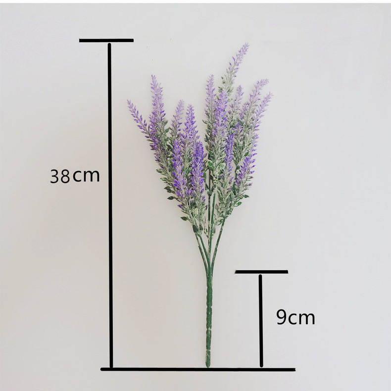 Artificial Lavender Bouquet 5 Prong Flocked Wheat Ear Home Decor_voghion.com