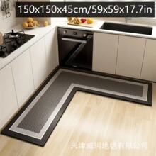 跨境现代简约厨房地垫耐脏防滑垫吸水耐脏L形地垫家用硅藻泥脚垫