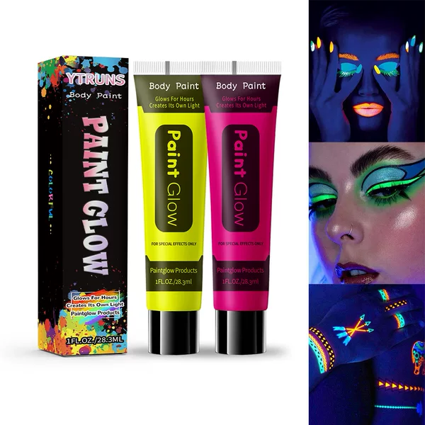 YTRUNS Cross Border Painting Ointment UV Waterborne Fluorescent Face Color Christmas Body Painting Masquerade Halloween