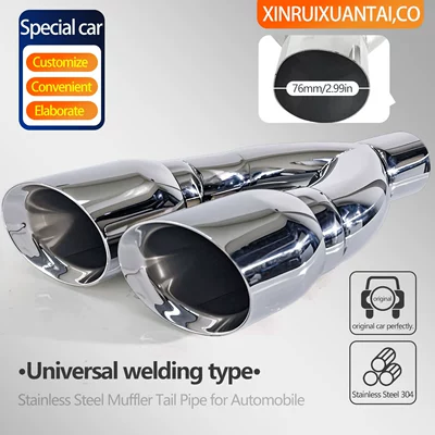 Exhaust pipe Dual Outlet Stainless Steel Tailpipe
