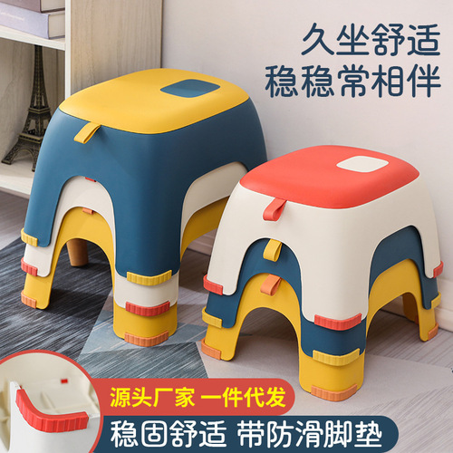 Plastic children's bench bathroom anti-slip shower bench living room low stool home adult shoe-changing bench baby small chair