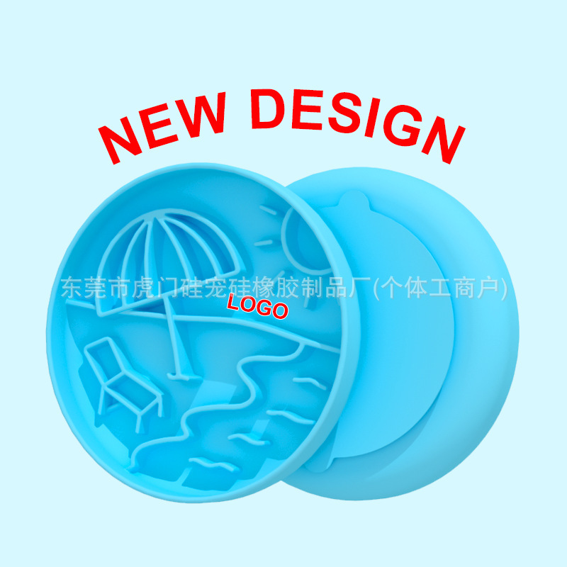 Pet Bowl Beach Slow Feeder, Clean Feeding Silicone Dog Food Bowl, Slow Eating Bowl for Dogs, Food-Grade Portable