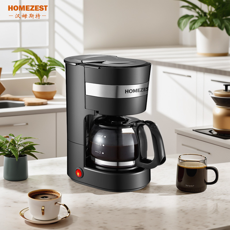 Cross-Border Household Coffee Machine Fully Automatic Tea Maker Household Small American Drip Coffee Pot Kitchen Appliances Wholesale