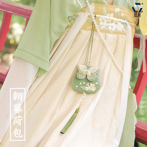[Qian Li] Mid-Autumn Sachet Hanfu Accessories Purse Embroidery Pendant Ancient Style Sachet Empty Bag Wholesale