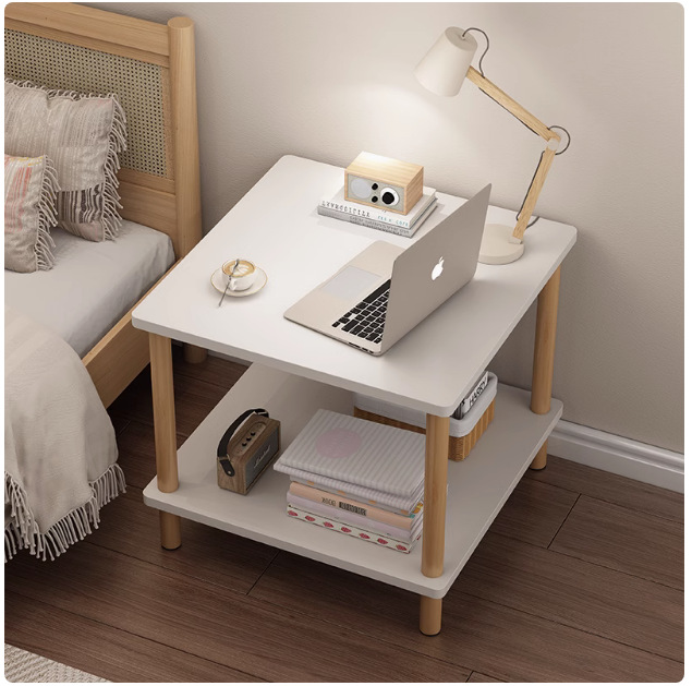 Mesa pequeña, mesa de té, mini sofá, gabinete lateral, mesa de cabezal de cama, dormitorio simple, mesa cuadrada