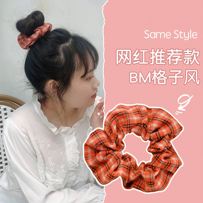 INS cerdo blanco intestino grueso anillo de pelo Super Niña de hadas Corea del Sur Internet celebridad mismo estilo BM intestino grueso anillo de pelo simple cuerda de pelo accesorios para el cabello