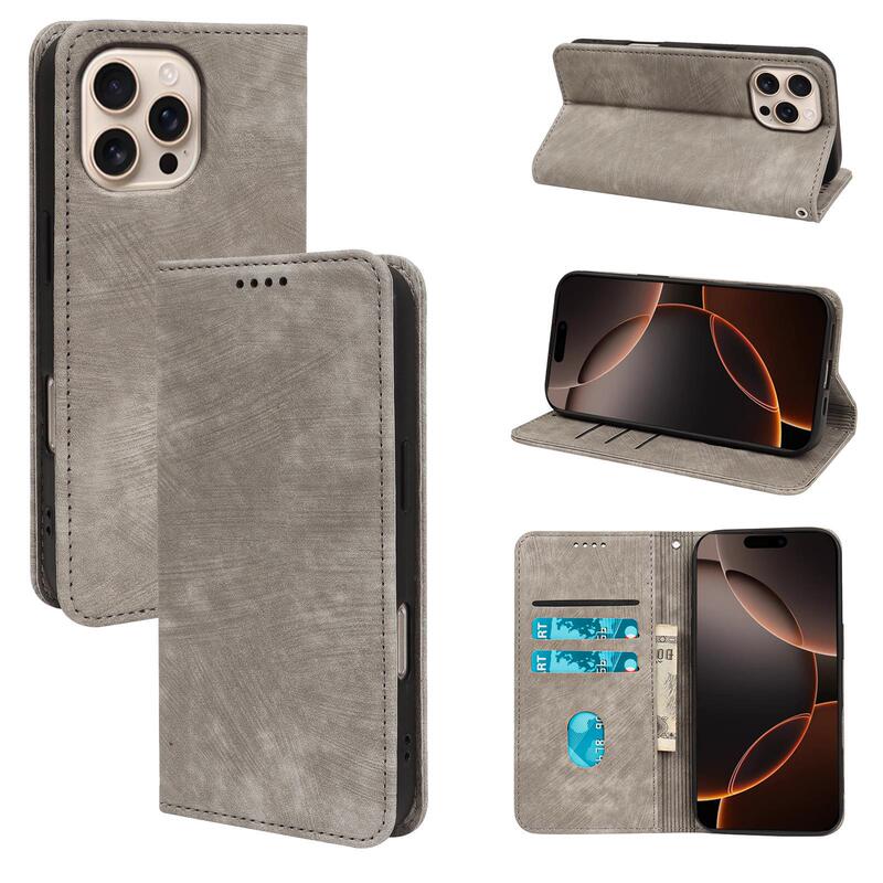 Suitable for iPhone 17 Leather Phone Case, Strong Magnetic Stand for iPhone 16, Wallet Case for iPhone 15 Plus, Leather Case for iPhone 12