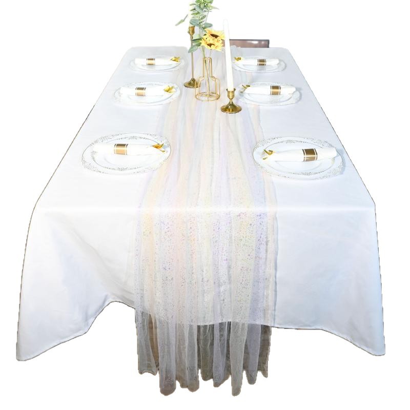 Fiesta temática de sirenas, banderas de mesa, lentejuelas láser, fiesta de cumpleaños, cena de bodas, banderas de mesa, decoración de manteles