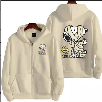 Anime Cartoon Snoopy 3D Zipper Sweater Digital Printing Zipper Hoodie Men and Women Wear Cute