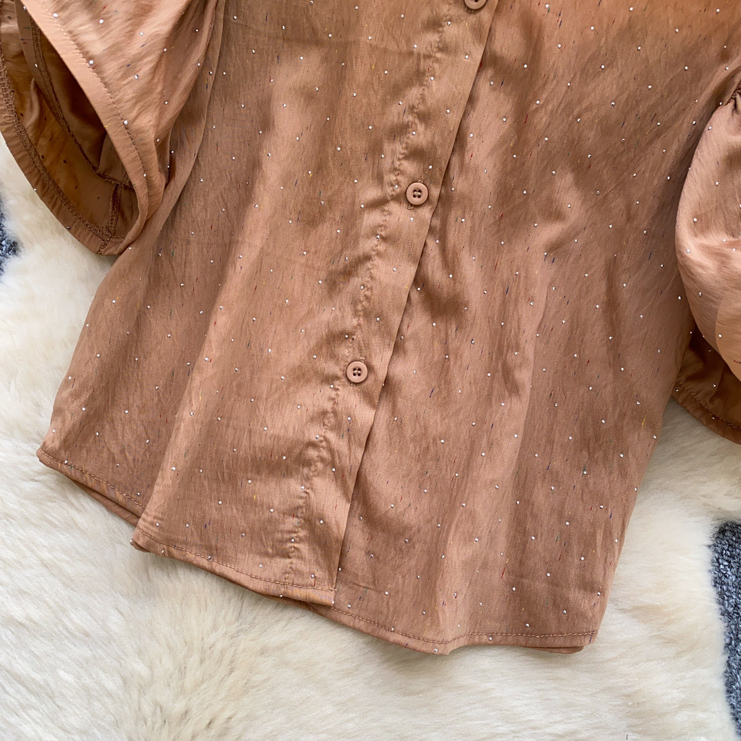 Women's Korean Style Puff Sleeve Breathable Shirt Skin Friendly Loose Design Elegant Versatile Commuter Top Spring 2026_ecoleips.com