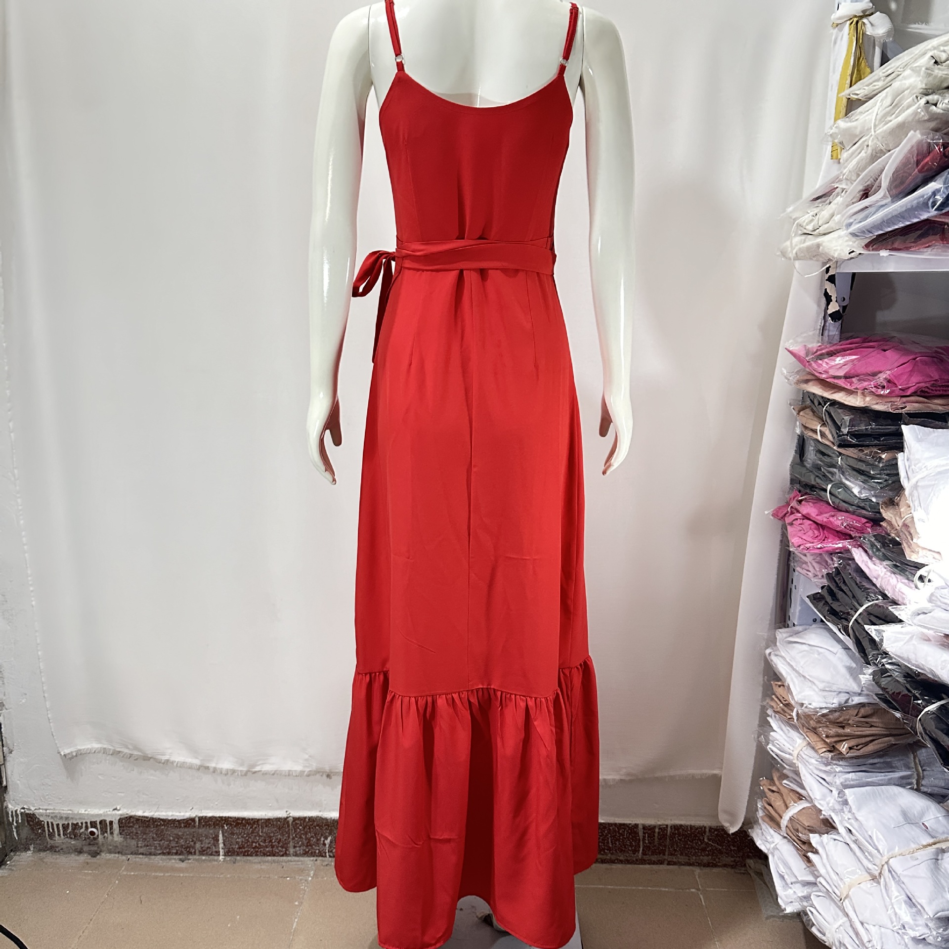 Women's Regular Dress Elegant Classic Style V Neck Sleeveless Solid Color Maxi Long Dress Daily display picture 2