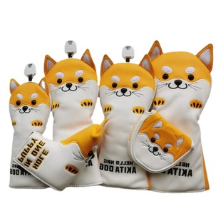 GOLF Chai Dog GOLF Cart Cover Rod Cover Iron Wooden Rod Cover Cute Puppy Semi-circular Push Rod Cover Protective Cover