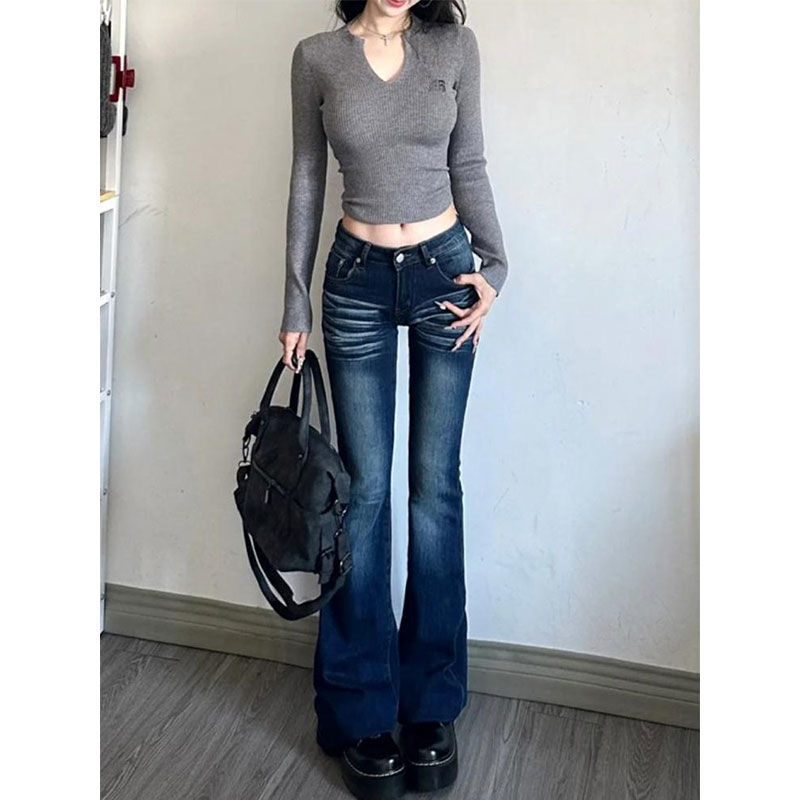 American-Style Retro Low-Waist Flared Jeans for Women 2025 New Versatile Stretchy Slim-Fit Bootcut Pants American-Style Retro Low-Waist Flared Jeans for Women 2025 New Versatile Stretchy Slim-Fit Bootcut Pants