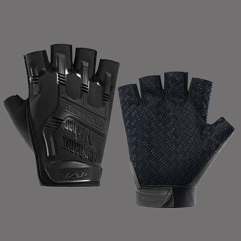 일반 미끄럼 방지 입자 - 씰 하프 핑거 블랙