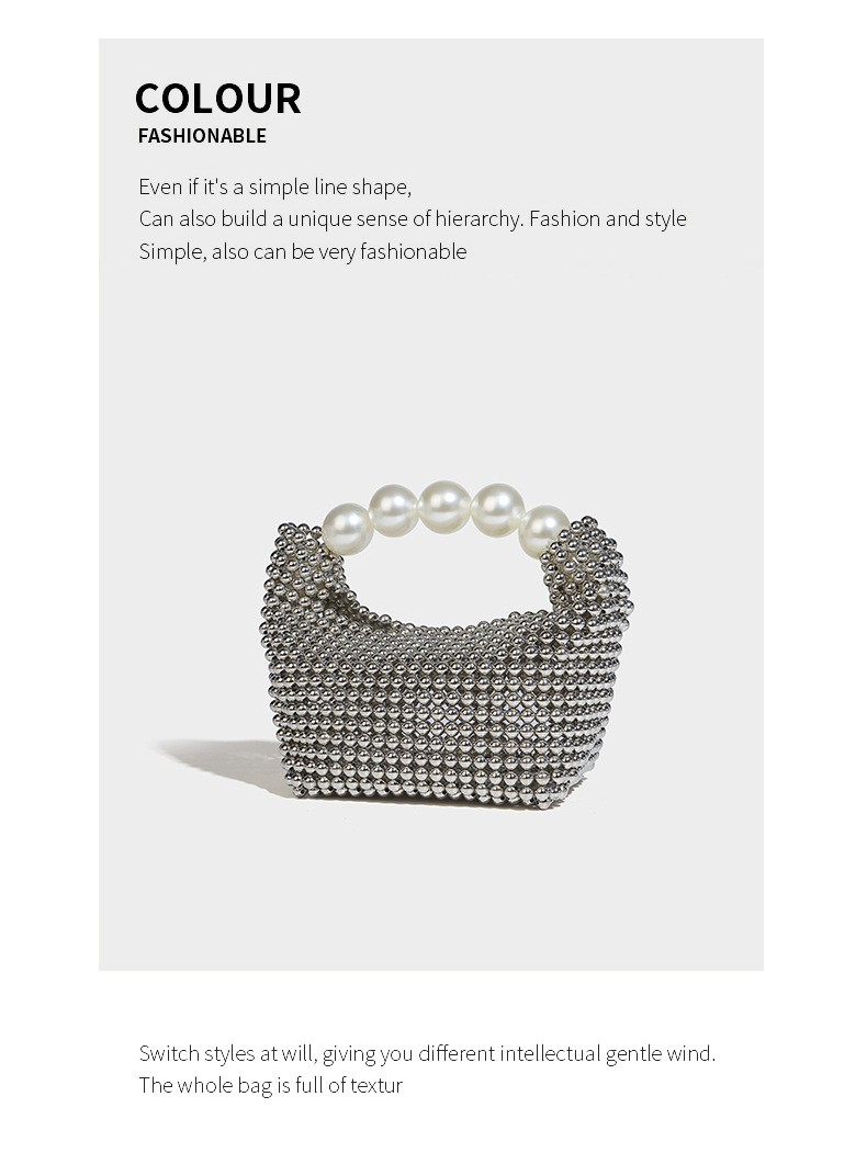 Perlina in stile francese Ins con design cavo, dolce ragazza versatile perla tenuta in mano, croce diagonale a spalla singola intrecciata a mano_voghion.com