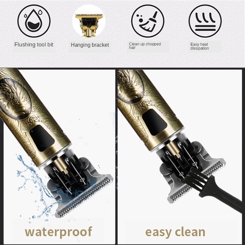 Cross-border razor hairdressing carving push white electric clipper manufacturer wholesale rechargeable retro oil head hair clipper electric clipper