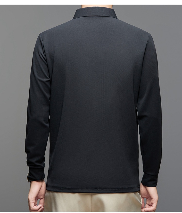 Langarm-Poloshirt für Herren, 2024 Frühling und Herbst Business-T-Shirt mit lockerem Kragen für Herren_voghion.com