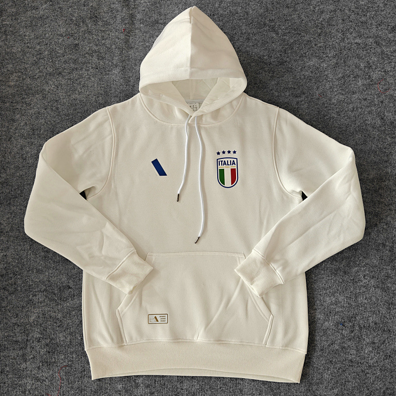 Italian Player fleece-lined Sweater Men's Sports Casual Pure Cotton Pullover Thickened Coat Hooded Autumn and Winter Top
