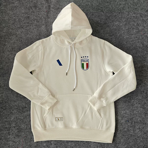 Italian Player fleece-lined Sweater Men's Sports Casual Pure Cotton Pullover Thickened Coat Hooded Autumn and Winter Top