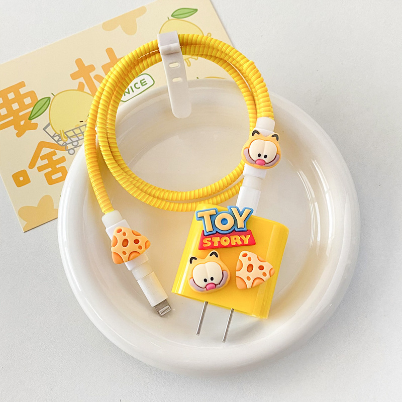 Cartoon Data Cable Cover para iPhone 15 Pro / 14 Cargador de cable anti-enredado image 17