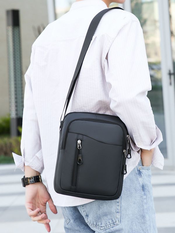 Bolso de negocios para hombre, portátil, sencillo, informal, bandolera de hombro para hombre, moderno bolso cruzado de tela Oxford para deportes al aire libre para hombre