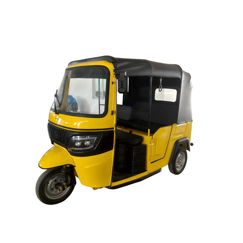 Comercio exterior exclusivo para pasajeros triciclo eléctrico de edad avanzada caminante recoger coches de estudiantes tuk-tuk amarillo coche de batería