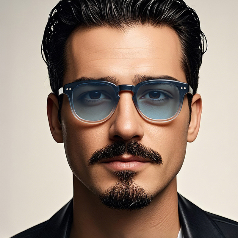 Korean Style Square Small Frame Studded Sunglasses For Men UV Protective Photo Protecting Sophisticated Versatile Everyday Wear_voghion.com
