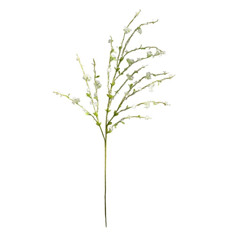 Simulación de rama larga de sauce de nieve flores falsas lujosas mesa de comedor floral modelo de gabinete de televisión floral decoración floral de cerezo floral