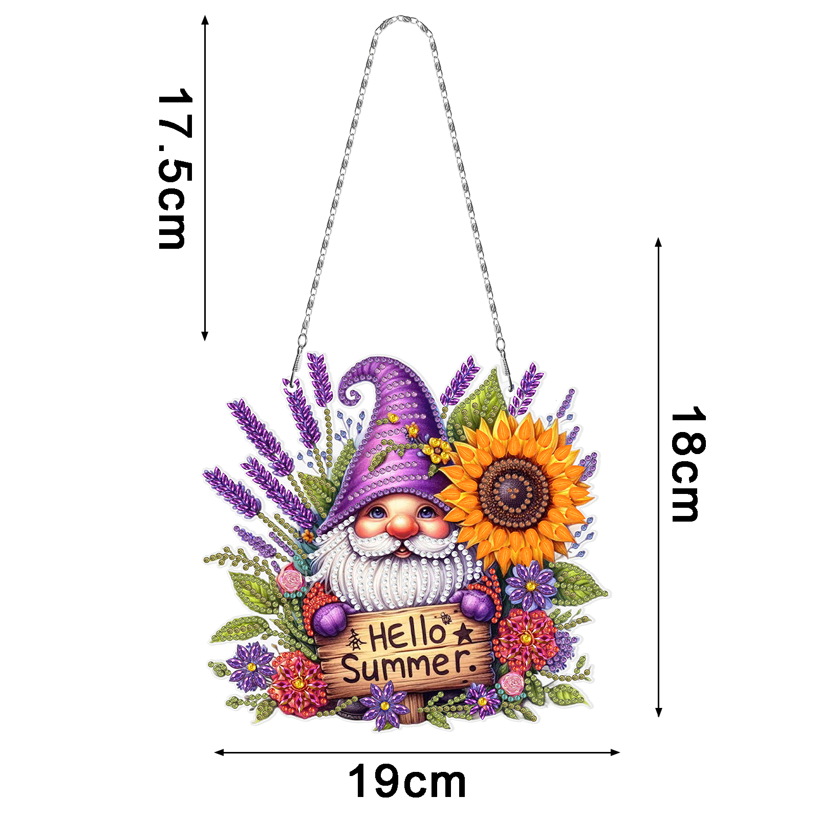 Pintura de diamantes DIY círculo dibujos animados colgante genio Navidad sala de estar decoración pintura distribuible