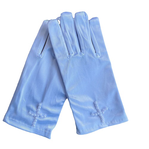 Cross-border winter children satin cross bracelet white gloves Halloween prayer glove set