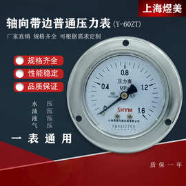 Y60ZT普通水压气压蒸汽压力表压力表锅炉压力表1.6 2.5Mpa轴向带