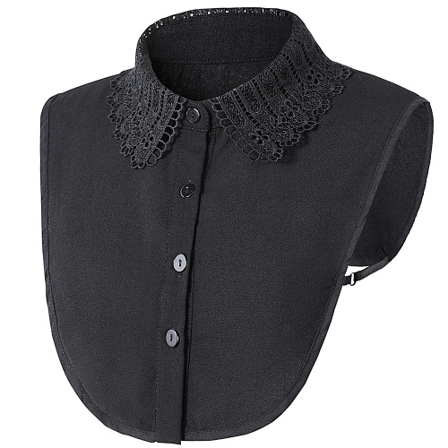 Autumn and winter new style Korean style lapel hook pattern solid color fake collar chiffon half shirt collar lace collar