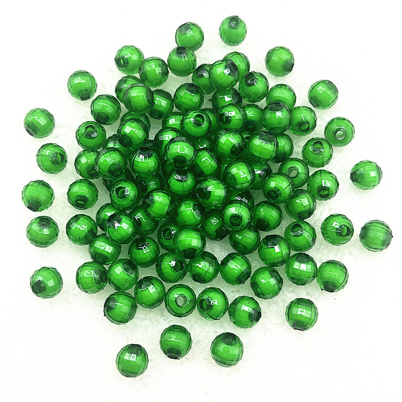 50 pcs/paquete 8mm material de cuentas de bricolaje hecho a mano para niños 96 lados superficie de corte acrílico cuentas de tierra cuentas sueltas