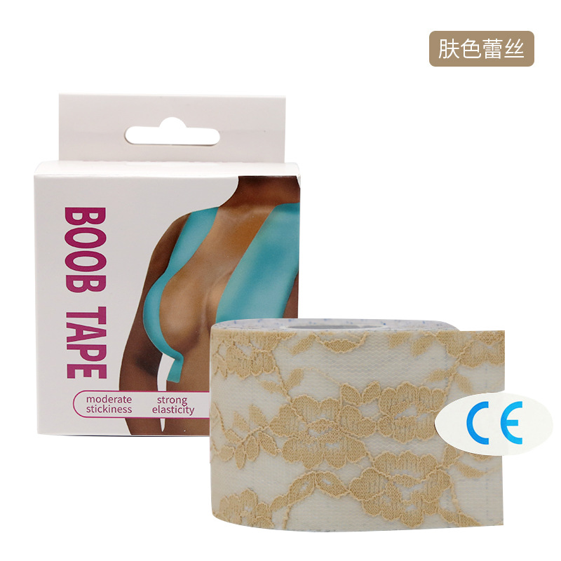 Pegatinas de pecho de encaje color de piel en caja