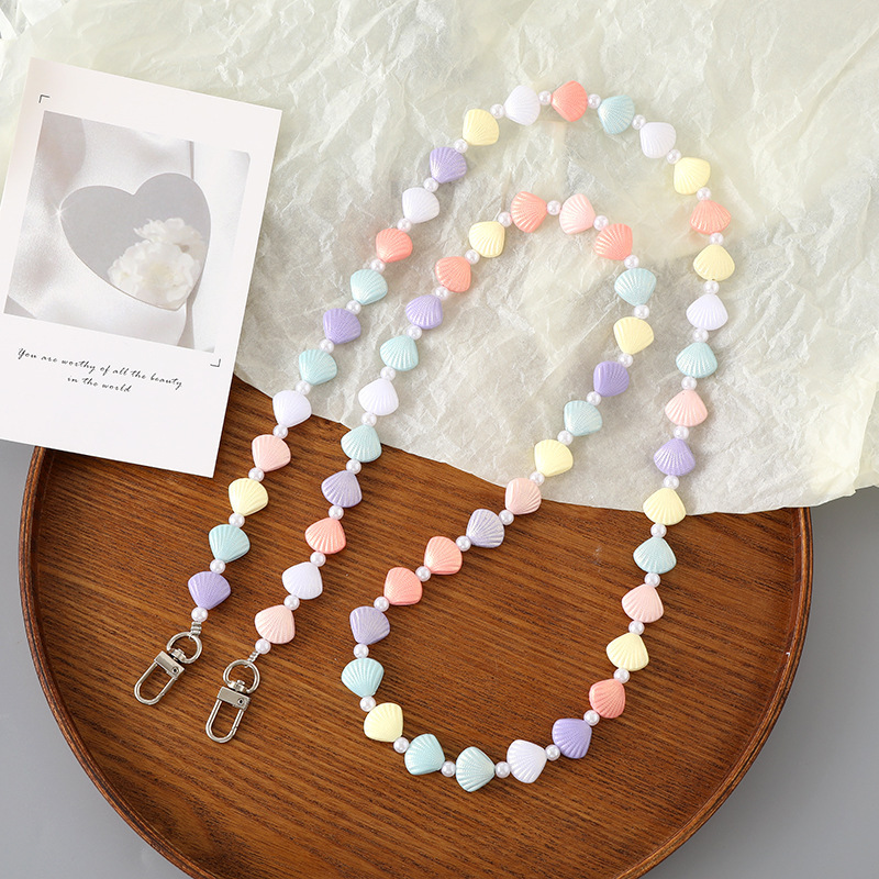 Nuevo acrílico cuentas teléfono móvil cadena perla crossbody Correa cadena teléfono móvil caso colgante regalo para las mujeres