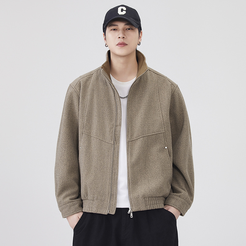 Mature Old Money Style Retro Textured Heavy Linen Woolen Coat for Men, New Autumn Loose Fit Lapel Jacket Mature Old Money Style Retro Textured Heavy Linen Woolen Coat for Men, New Autumn Loose Fit Lapel Jacket