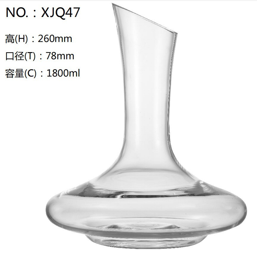 Creativo vidrio inclinado decanter con mango decanter de vino vino vino separador de vino conjunto de logotipo impreso