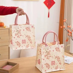2025年結婚式のブライズメイド用ハンドバッグ、記念品、女性用リストバッグ、結婚式用キャンバスバッグ、花婿の付添人用ギフトボックス、キャンディバッグ
