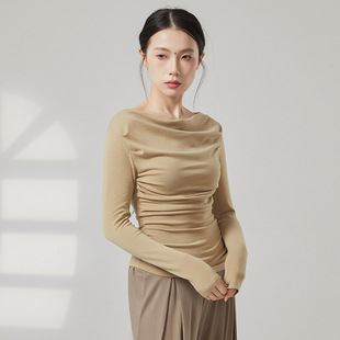 Modern Dance Early Spring Long-Sleeved Tops for Women, Designer Niche Bottoming Shirts, Short Slim-Fitting T-Shirts, Classical Dance Body Suits